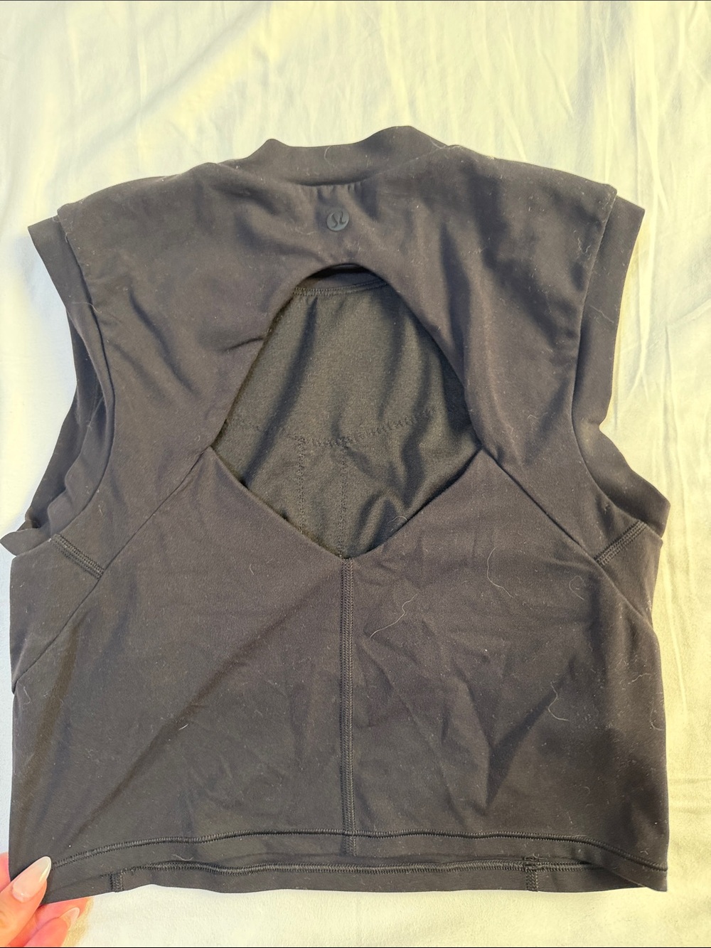 lululemon athletica Black Sleeveless Open-Back Crop Top